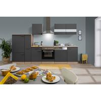 Küchenleerblock LBKB310ESG Grau/Eiche ca. 310 cm - Edelstahlfarben/Eichefarben, Basics, Holzwerkstoff/Metall (310cm) - Respekta
