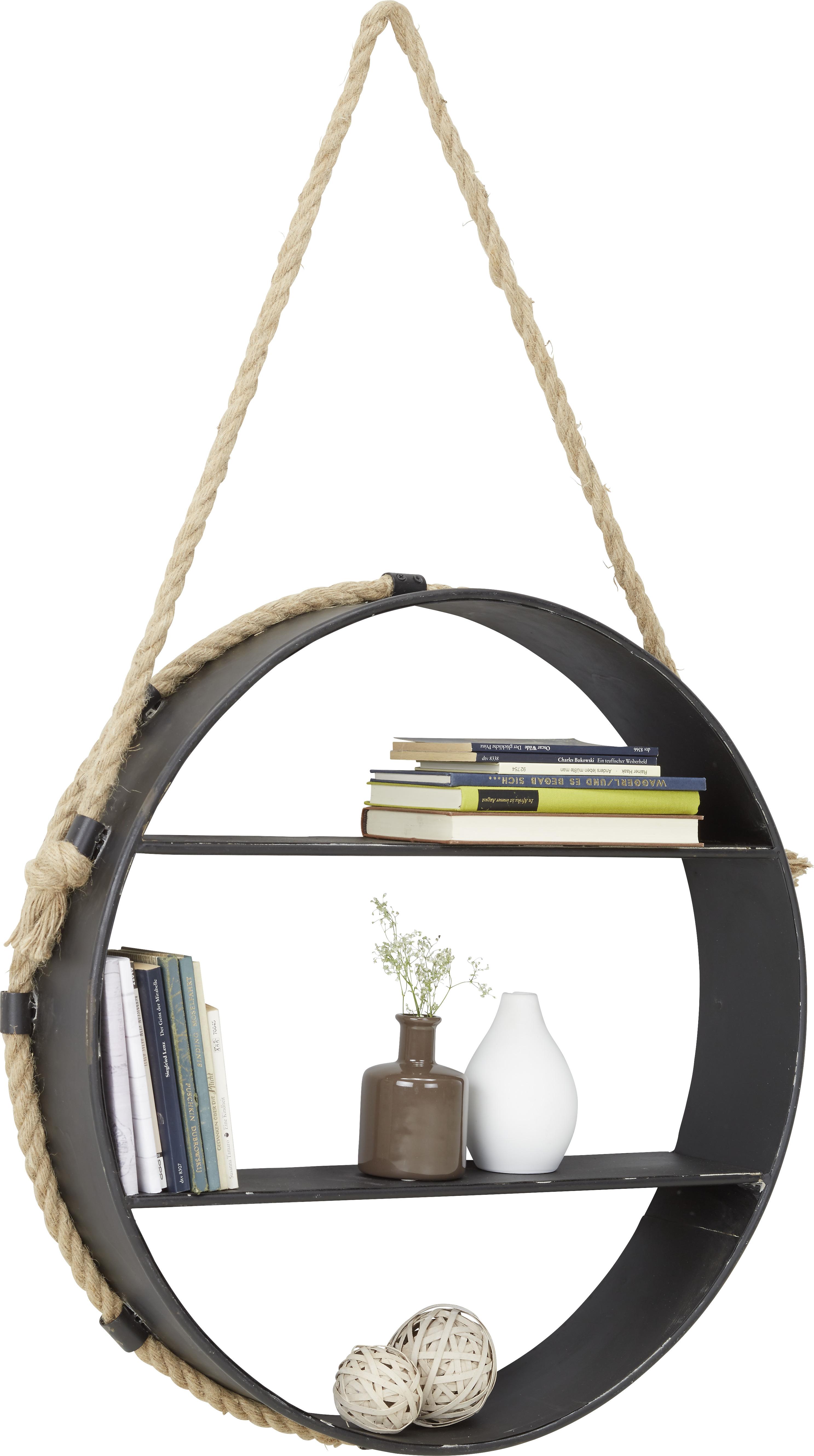 Wandregal aus Eisen - Braun/Grau, Metall (59/95/11cm) - Modern Living