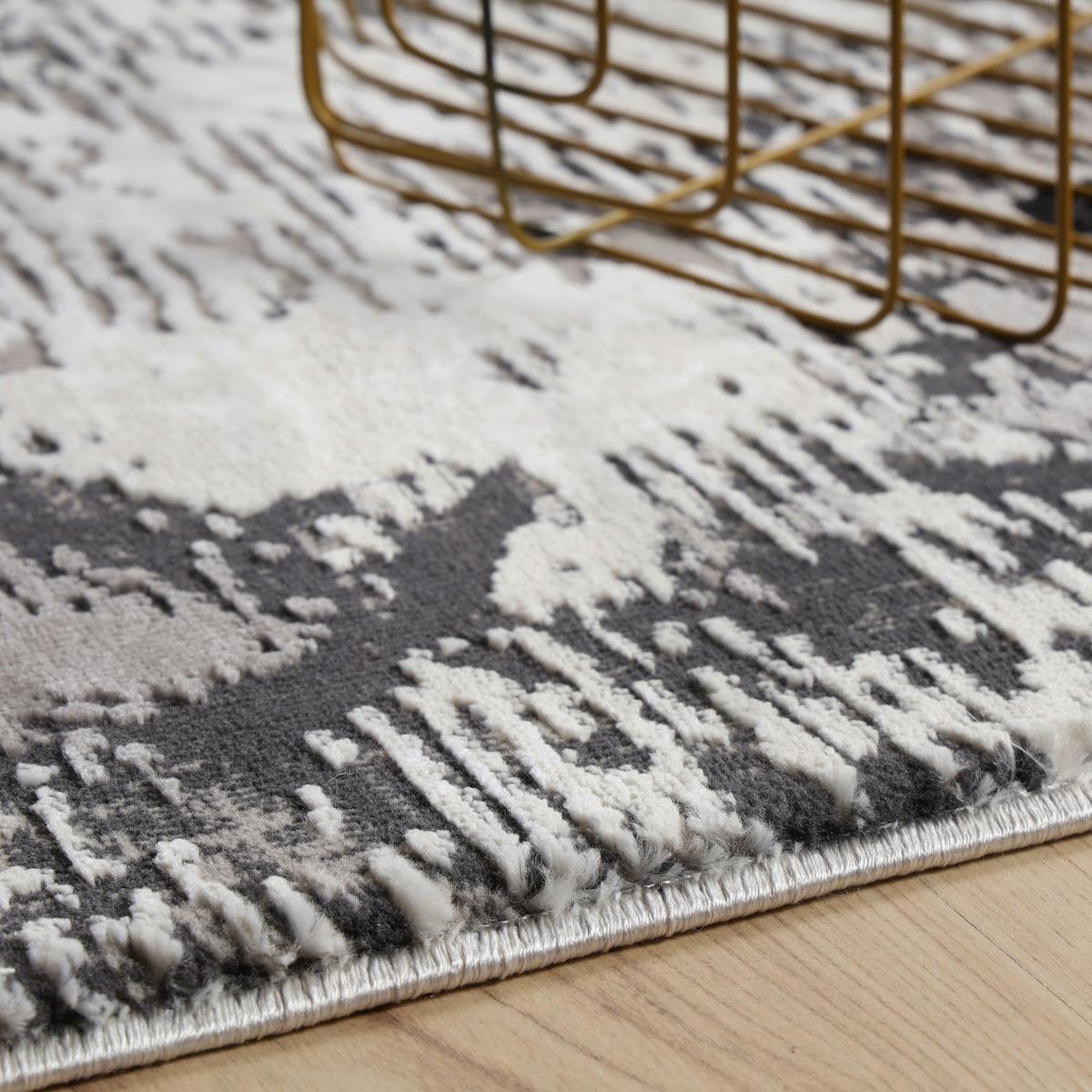 Webteppich My Opal - Weiss/Schwarz, Design, Textil (160/230cm)