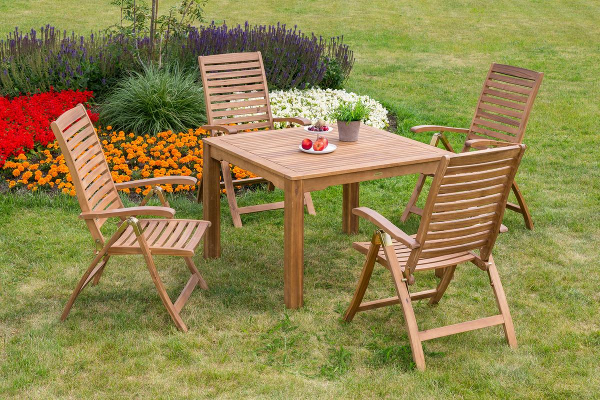 Gartentisch Paraiba Akazie Natur ca. 110x75x110cm - Akaziefarben, ROMANTIK / LANDHAUS, Holz (110/110/75cm) - Gardenson