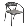 TRÄDGÅRDSSTOLAR SET BENICIO - mörkgrå/svart, Modern, metall/textil (56/80/64cm) - Bessagi Garden