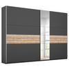 DULAP USI CULISANTE BORNEO - culoare lemn stejar/gri, Basics, material pe bază de lemn (261/210/59cm) - Modern Living