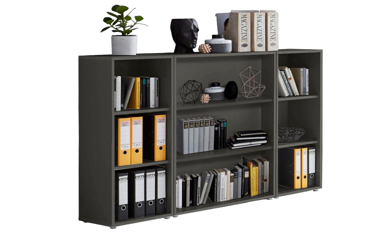 REGALSET OFFICE EDITION - RW SET 2 - Anthrazit, MODERN, Holzwerkstoff (172,6/113,6/33cm) - MID.YOU
