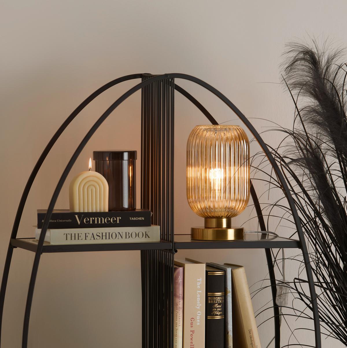 Tischleuchte Exi Messingfarben max. 25 Watt - Messingfarben, MODERN, Glas/Kunststoff (14/24cm) - Mömax