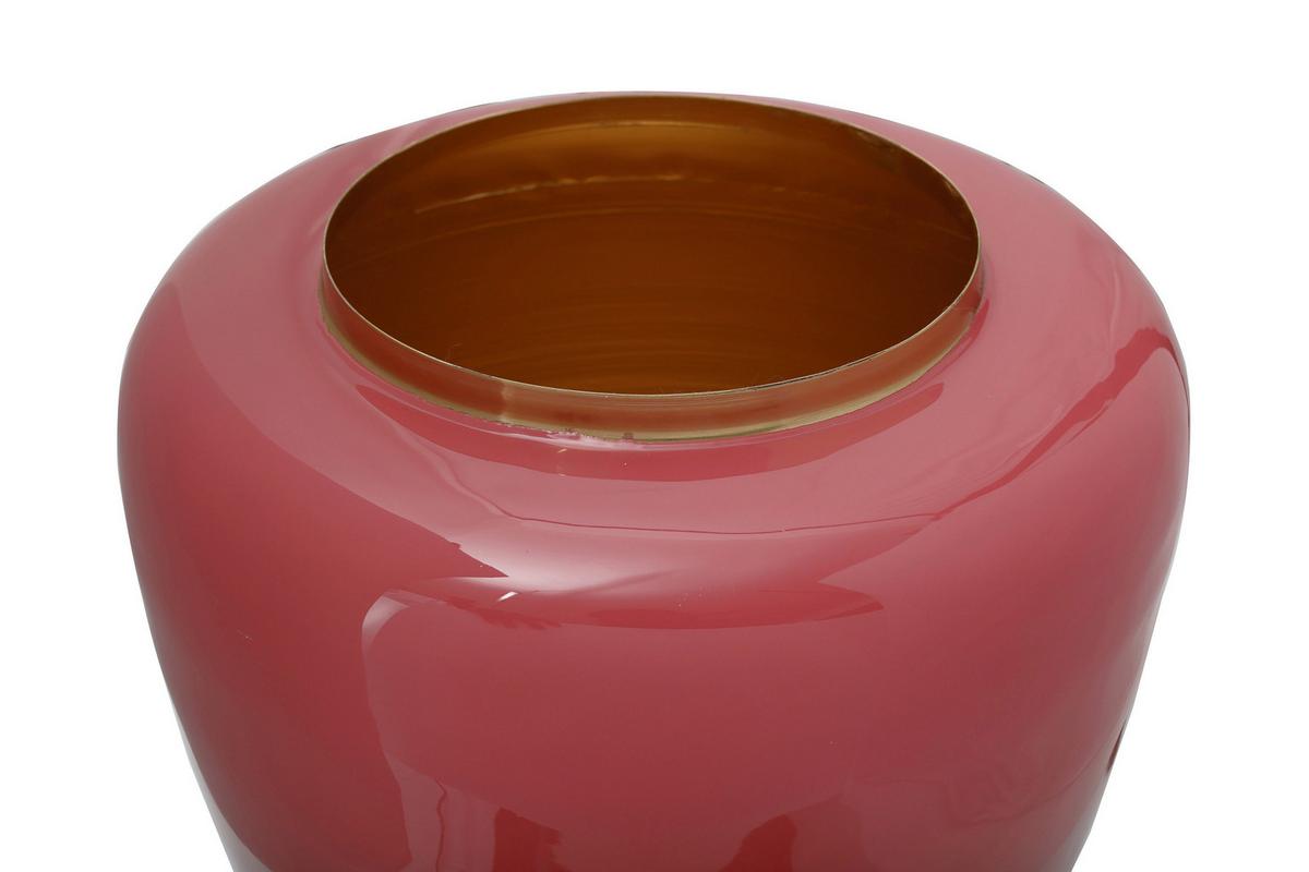 VASE ART DECO 125 - Koralle/Goldfarben, Trend, Metall (34/34/36.5cm) - Kayoom