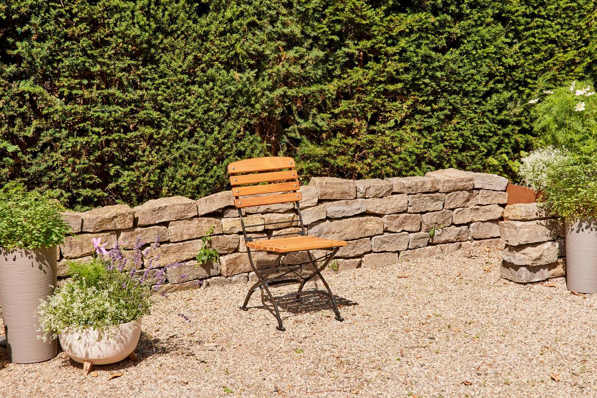 Gartenklappstuhl-Set Peru III 4-tlg. Schwarz/Echtholz - Naturfarben, Basics, Holz/Metall (60/87/43cm) - Siena Garden