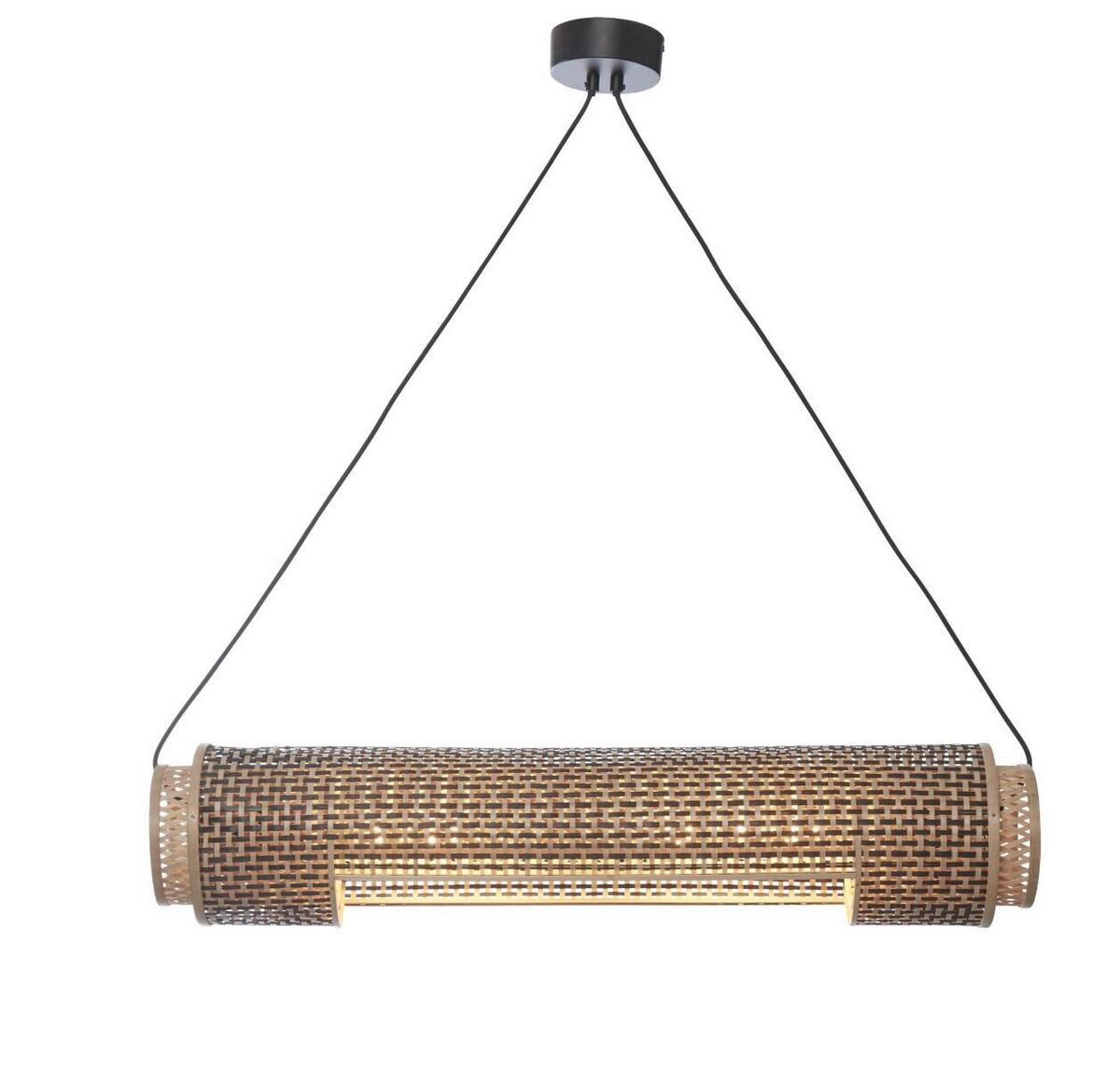 Viseča Svetilka Bhutan, Črna, Bambus - črna/naravne barve, Trend, les (85/15/15cm) - Good & Mojo