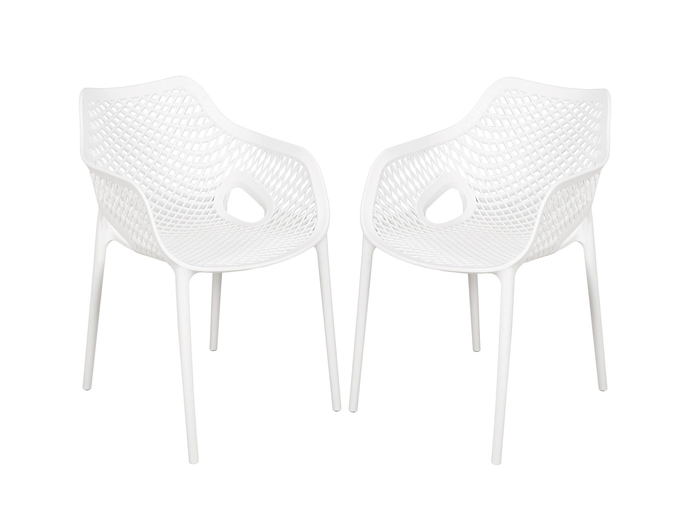 Gartenstuhl-Set Lauria Weiß, 2er Set - Weiß, MODERN, Kunststoff (60/82/53cm) - Gardenson