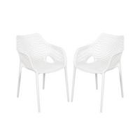 Gartenstuhl-Set Lauria Weiß, 2er Set - Weiß, MODERN, Kunststoff (60/82/53cm) - Gardenson