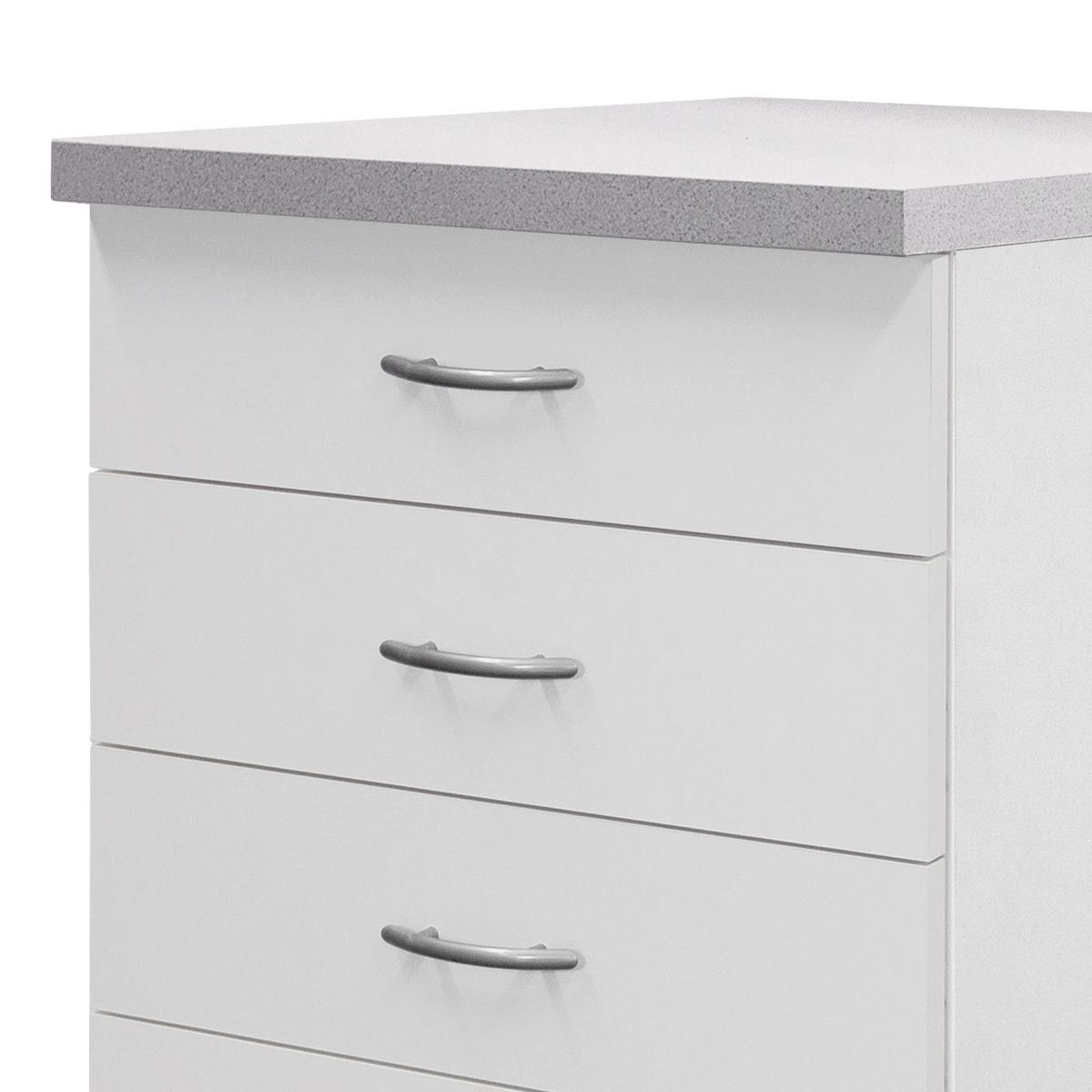 Kuhinjska Spodnja Omarica Wito, Bela, Barva Hrasta - barve nerjavečega jekla/bela, umetna masa/leseni material (50/85/60cm) - FlexWell