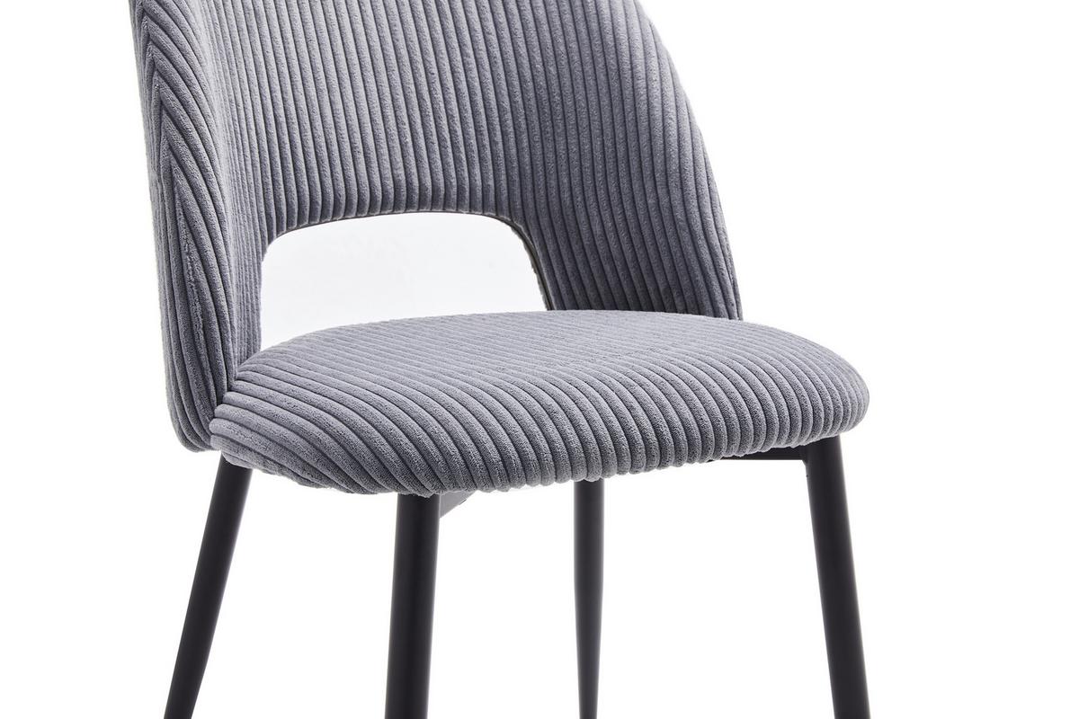 Stuhl Zoe Grau - Schwarz/Grau, LIFESTYLE, Textil/Metall (51/82/57cm) - Mömax