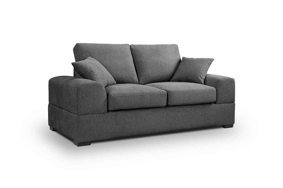 2-Sitzer-Sofa Veda Grau - Schwarz/Grau, Basics, Holz/Textil (182/93cm) - MID.YOU