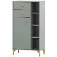 Visoka Komoda Ando, Pastelno Zelena - zlate barve/pastelno zelena, Moderno, kovina/umetna masa (60,2/114,4/33,1cm) - Stylife