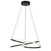LED-függőlámpa Mofer - fekete, Modern, műanyag/fém (50/120/120cm) - Premium Living