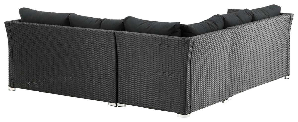 LOUNGEGARNITUR HAITI - Schwarz, KONVENTIONELL, Kunststoff - Gardenson