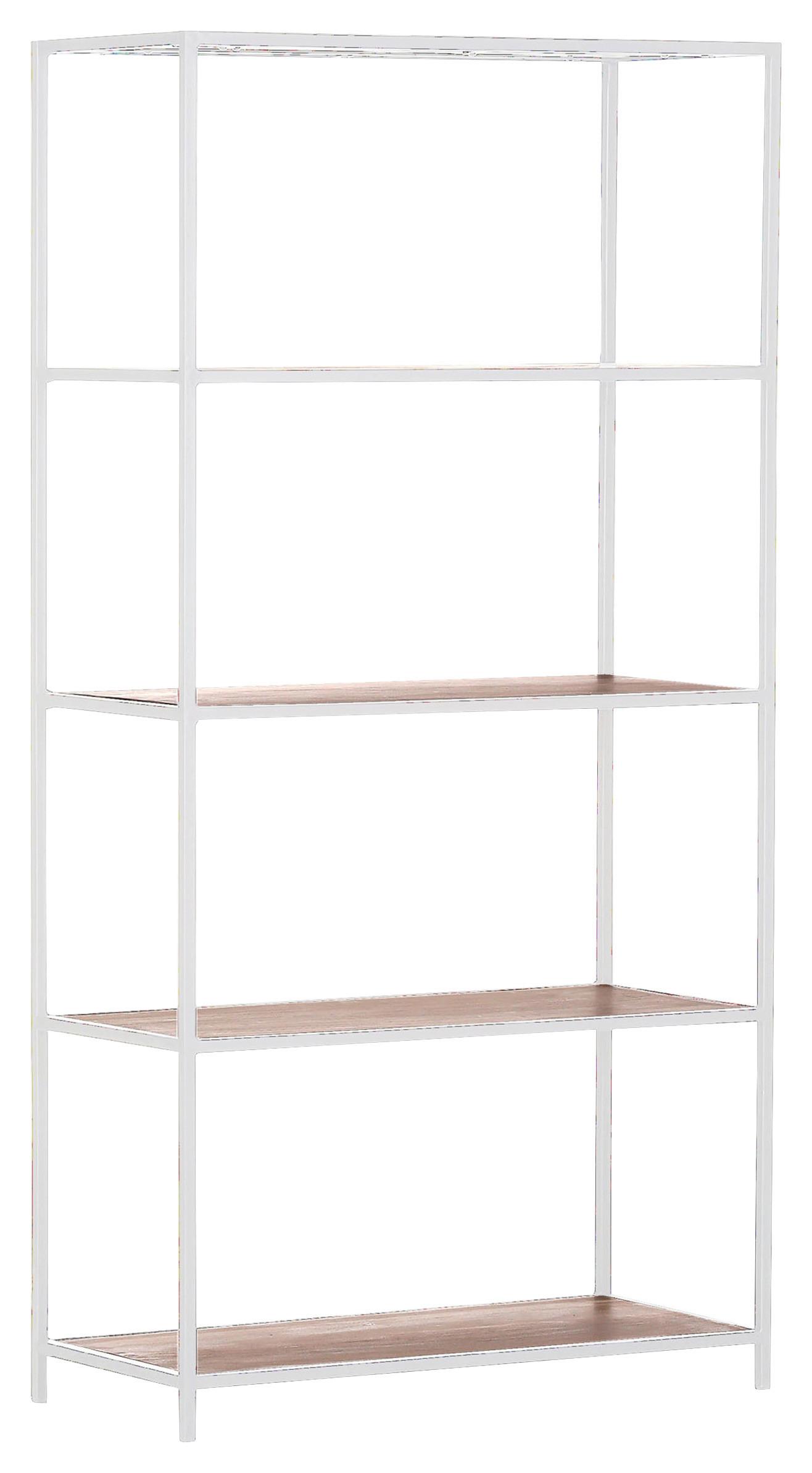 REGAŁ INTRO - biały, Trend, metal/drewno (77/150/35cm) - Livetastic