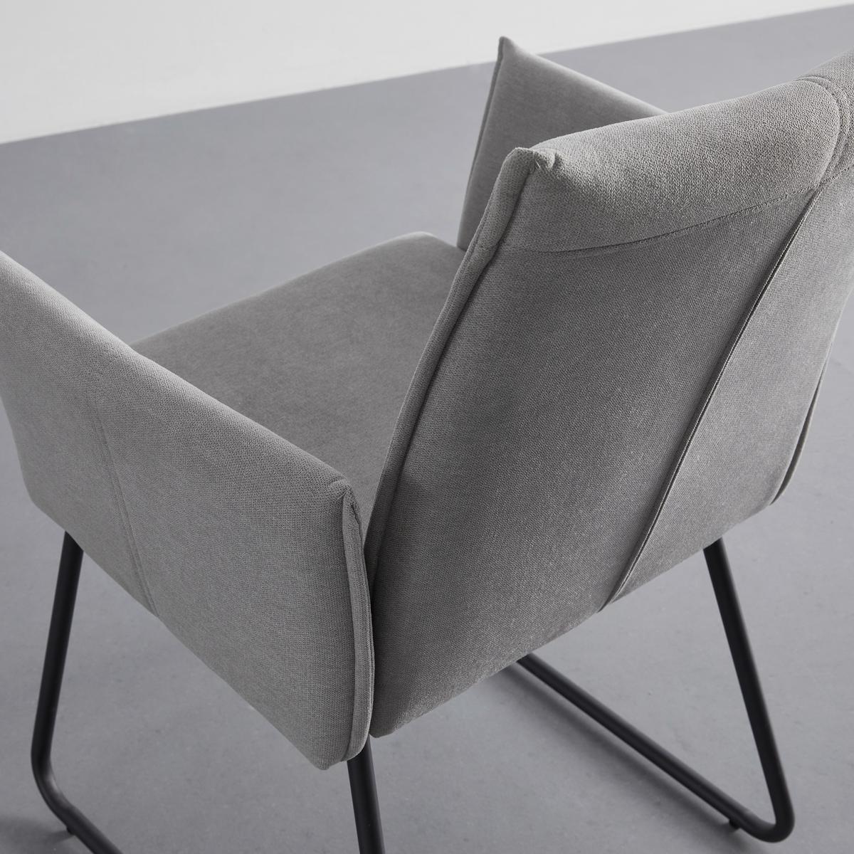 KRZESŁO Z PODŁOKIETNIKAMI MANILA - czarny/szary, Modern, metal/drewno (60/90/61cm) - Bessagi Home