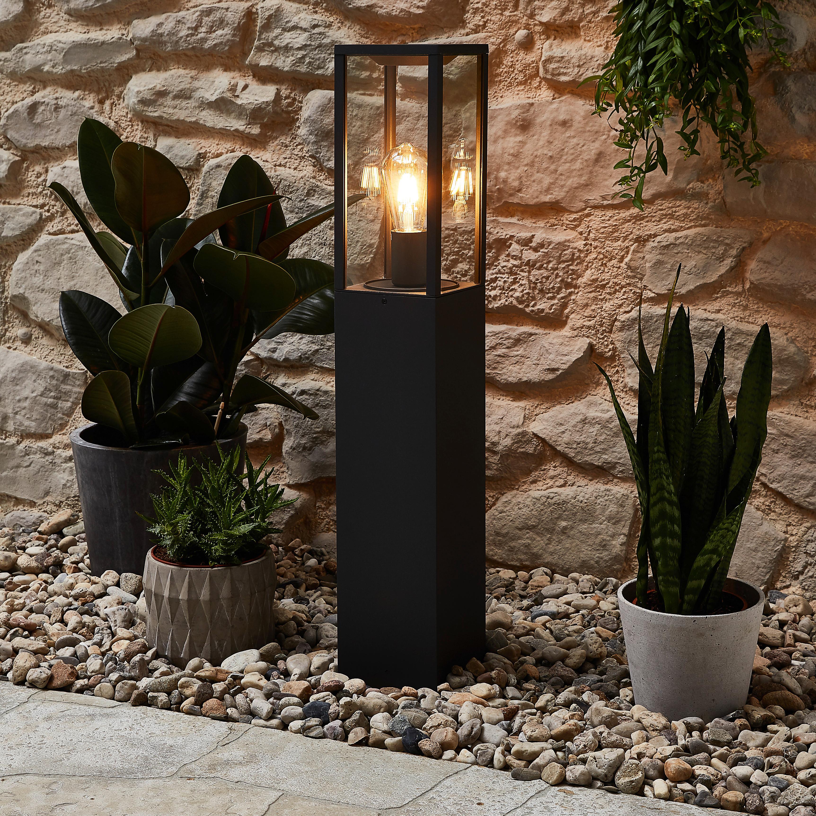 Wegleuchte Garonne in Anthrazit max. 60 Watt - Anthrazit, Trend, Glas/Metall (14/14/80cm) - Trio Leuchten