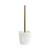 WC-Bürstengarnitur Arielle Weiß/Goldfarben - Perlmutt/Goldfarben, MODERN, Keramik/Kunststoff (11,2/32,5cm) - Mömax
