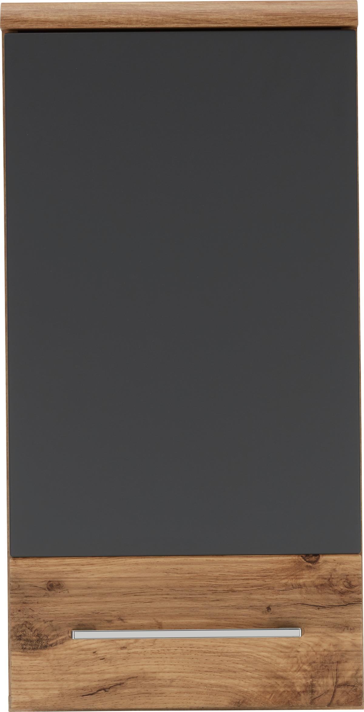 Zgornja Omara Float, Hrast, Antracit - barve kroma/barve hrasta, Moderno, kovina/leseni material (35/70/21cm) - Premium Living