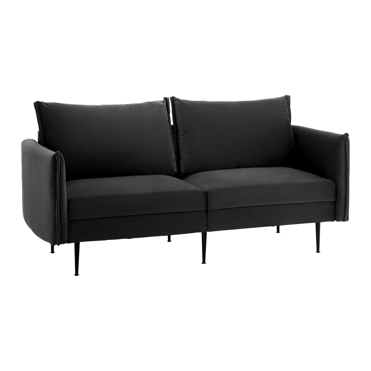 Kanapé Yara - fekete/sötétszürke, Modern, textil/fa (194/77/92cm) - Bessagi Home