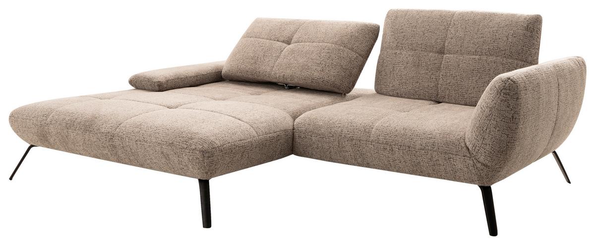 Wohnlandschaft Trendy Plus links Taupe/Beigebraun - Taupe/Beigebraun, MODERN, Textil (273/207cm) - Premium Living