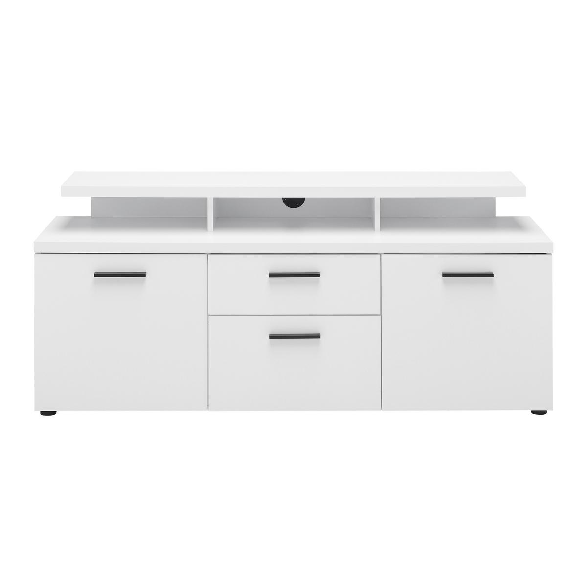 Lowboard Sydney Weiß - Schwarz/Weiß, MODERN, Holzwerkstoff/Kunststoff (151/66/47cm) - Mömax