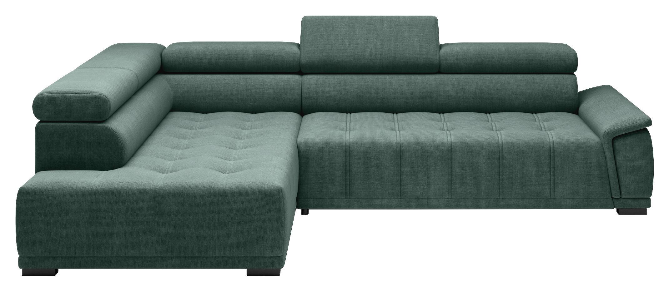 Ecksofa Gremio Links Dunkelgrün - Dunkelgrün/Schwarz, MODERN, Kunststoff/Textil (206/283cm) - Premium Living