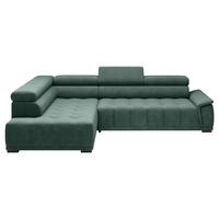 Ecksofa Dunkelgrün - Dunkelgrün/Schwarz, Modern, Kunststoff/Textil (206/283cm) - Premium Living