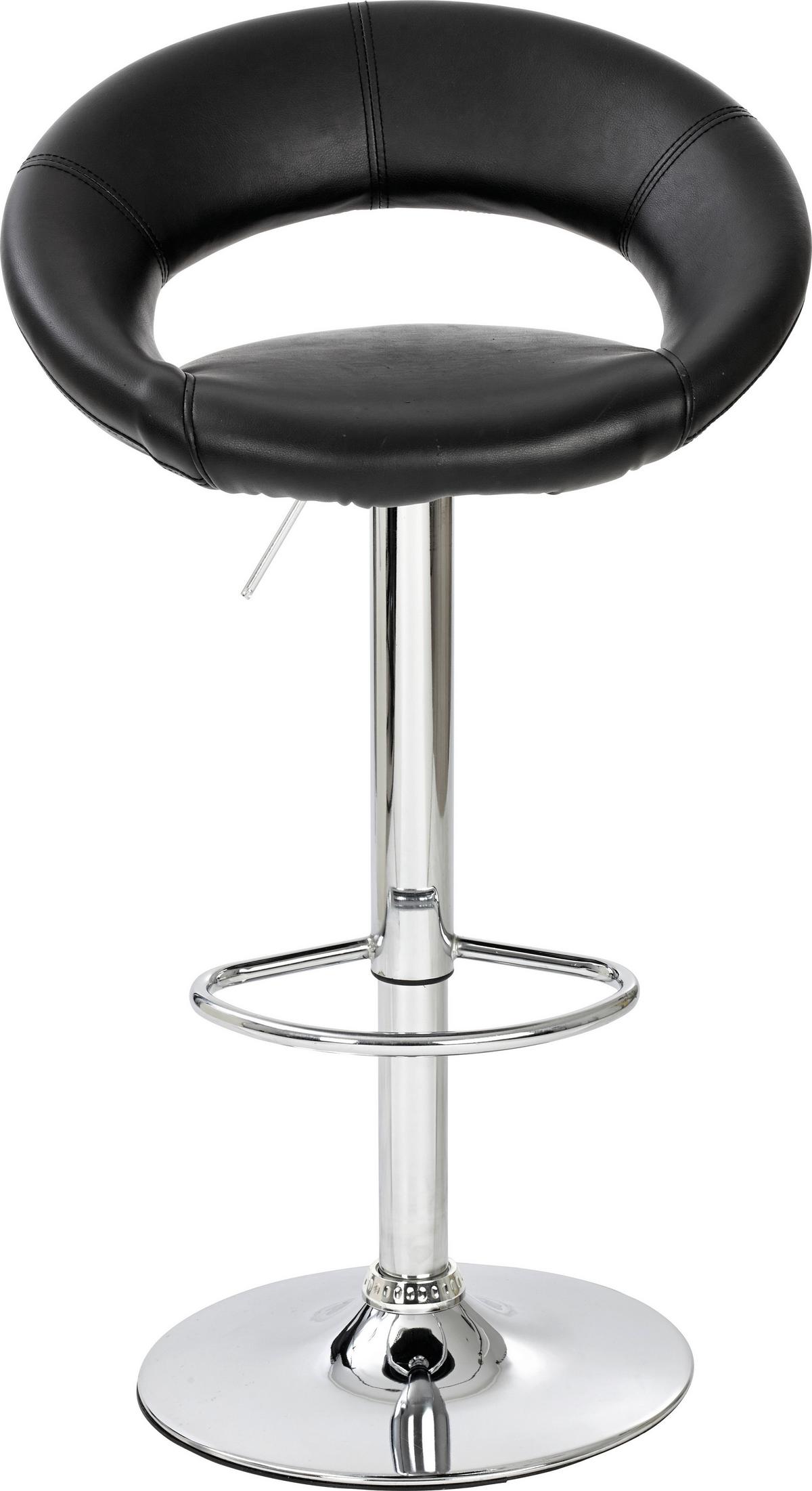 Barhocker in Schwarz - Chromfarben/Schwarz, KONVENTIONELL, Holz/Kunststoff (50/82-103/56cm) - Mömax