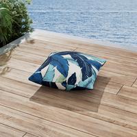 Outdoorkissen Luisa Blau/Weiß ca. 45x45 cm - Blau/Weiß, MODERN, Textil (45/45/10cm) - Bessagi Garden