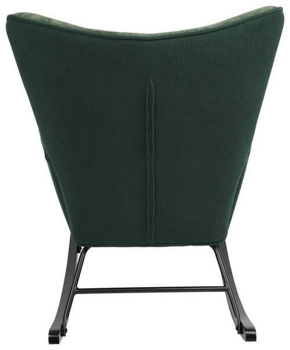 Schaukelstuhl Rock Grün/Schwarz - Schwarz/Grün, MODERN, Holz/Textil (66/90/77cm) - Mömax
