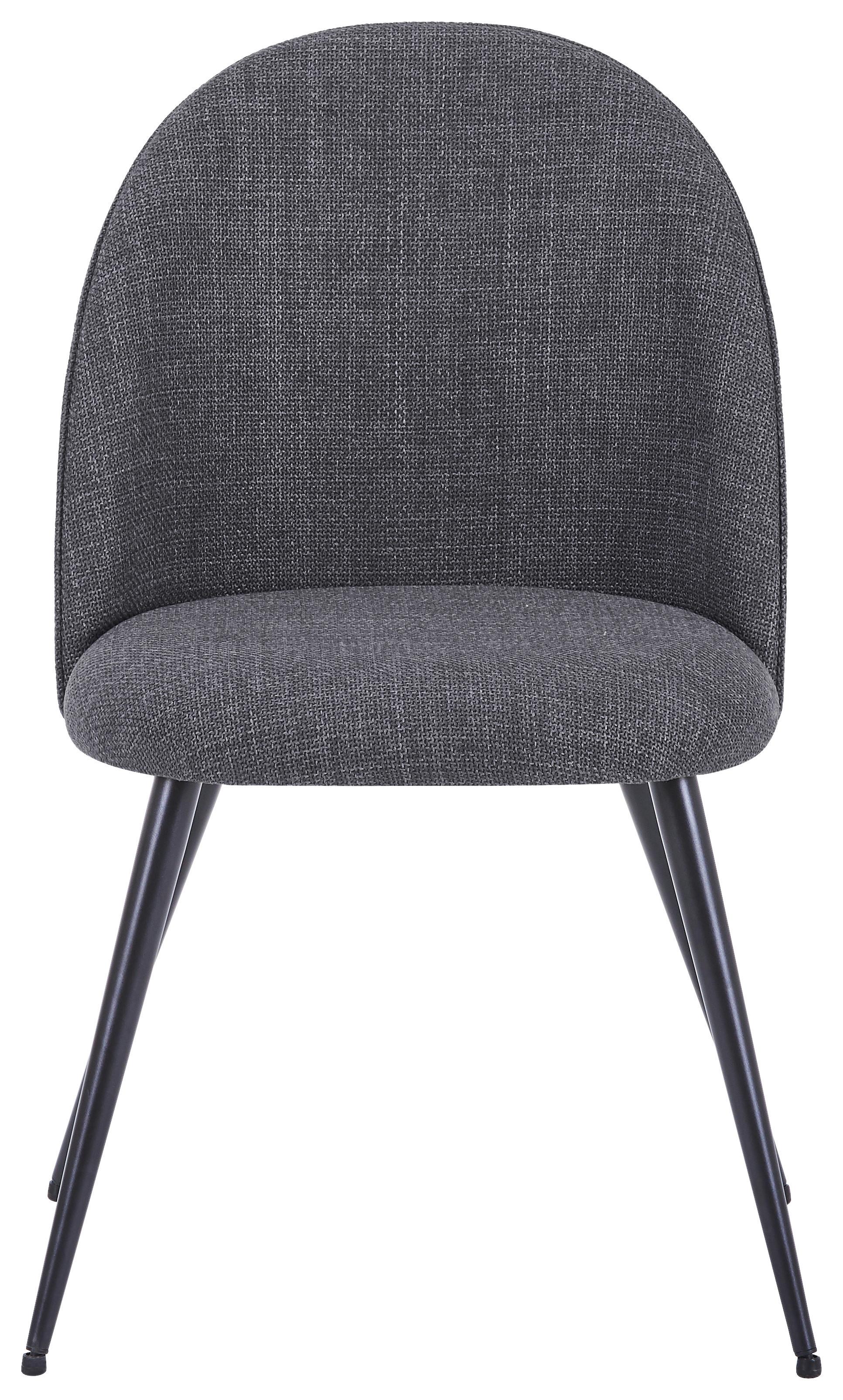 Stuhl Lotte Grau - Schwarz/Grau, LIFESTYLE, Textil/Metall (49.5/83.5/53.5cm) - Mömax