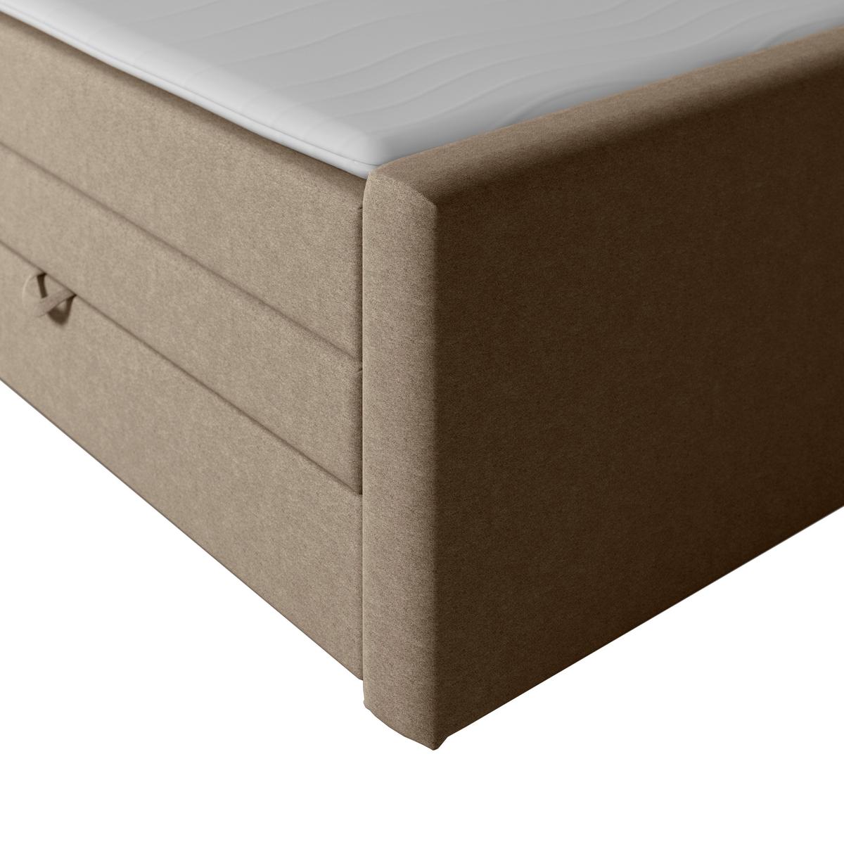 Boxspringbett Lima ca. 180x200 cm Beige - Beige/Schwarz, MODERN, Holz/Kunststoff (180/200cm) - MID.YOU