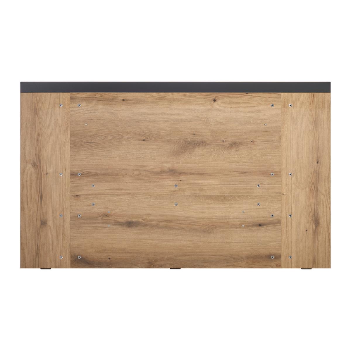 Bett Cadix Anthrazit/Eichefarben - Eichefarben/Anthrazit, KONVENTIONELL, Holzwerkstoff (140/200cm) - Mömax