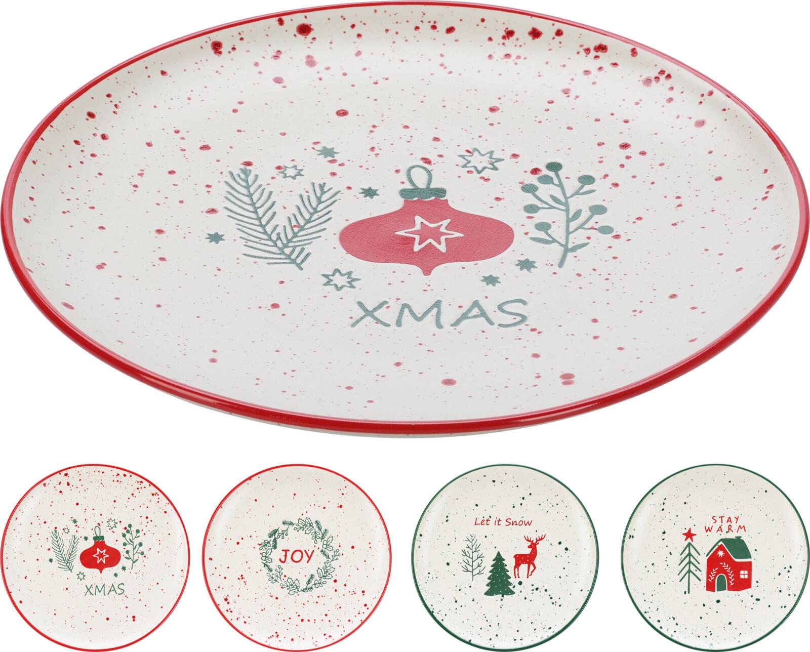 Farfurie cca. 20 cm Blis - alb/verde, Basics, ceramică (20cm)