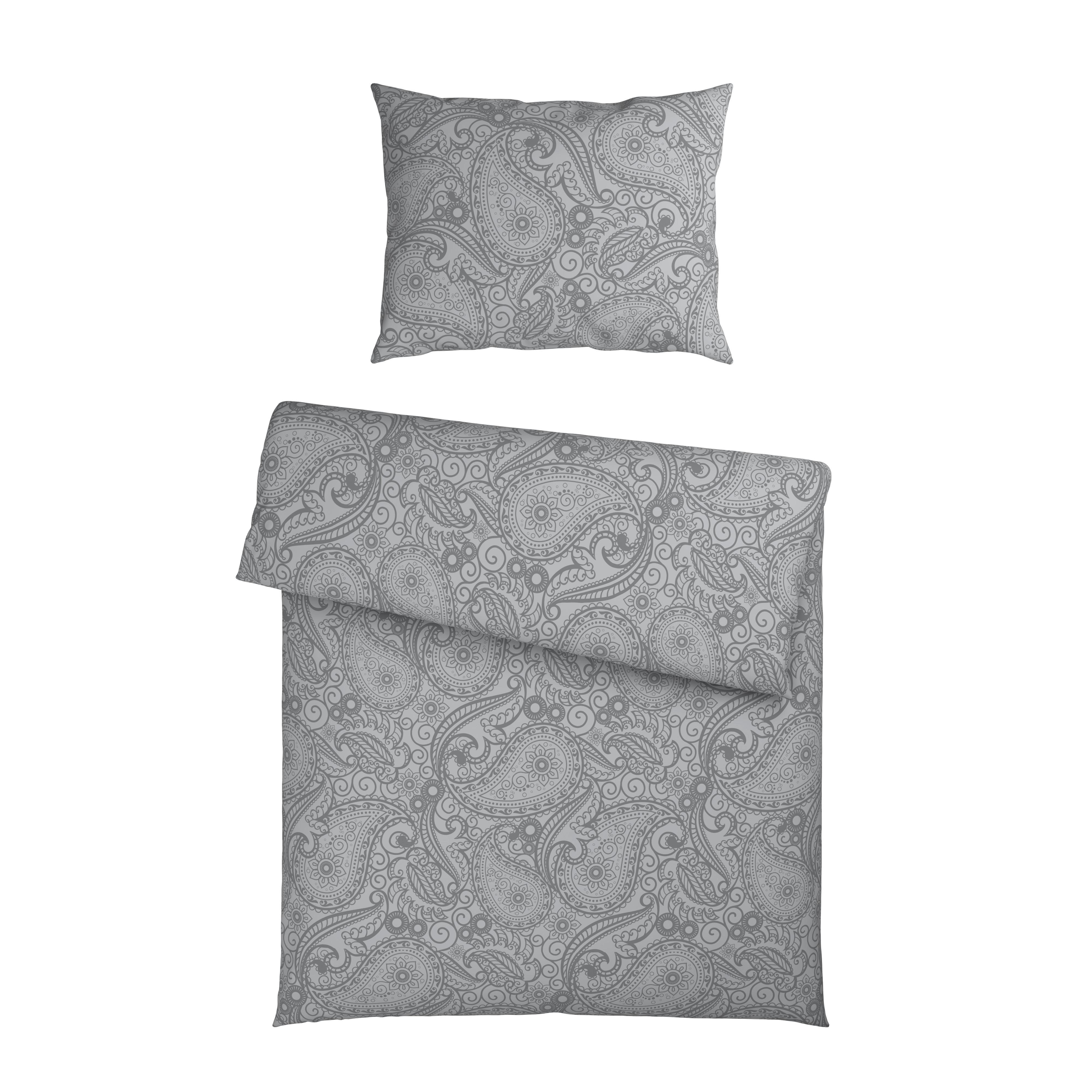 BETTWÄSCHESET PAISLEY - Grau, Textil (160/210cm) - Mömax