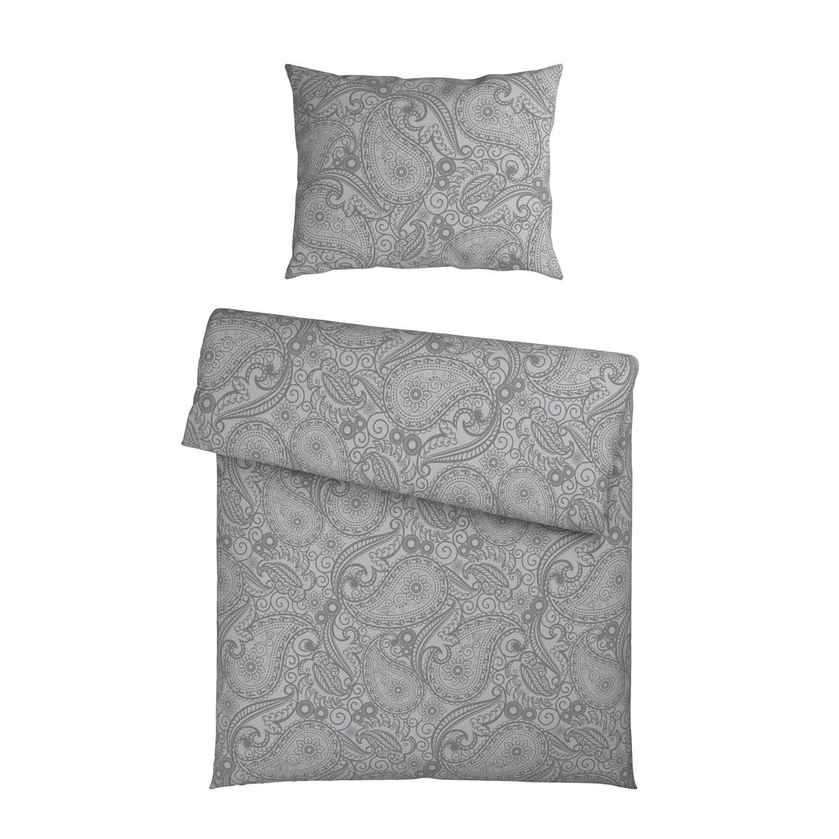 Bettwäsche Paisley Grau ca. 140x200cm - Grau, Textil (140/200cm) - Mömax