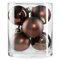 Karácsonyfagömbszett Noel - szürkésbarna, Basics, Üveg (6cm) - Modern Living