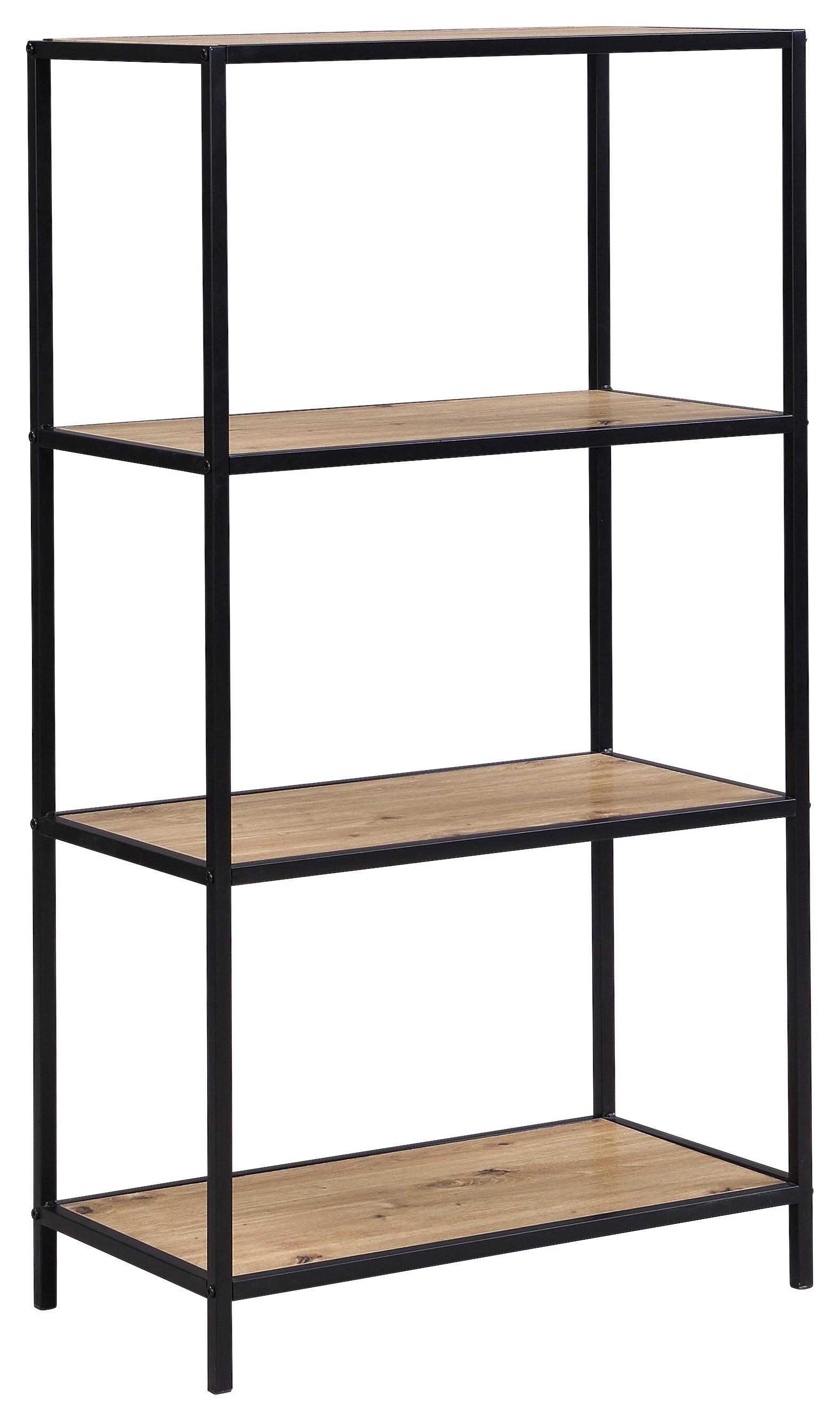 Polica Venedig - hrast Artisan/crna, Moderno, drvni materijal/metal (60/113/33cm) - Modern Living