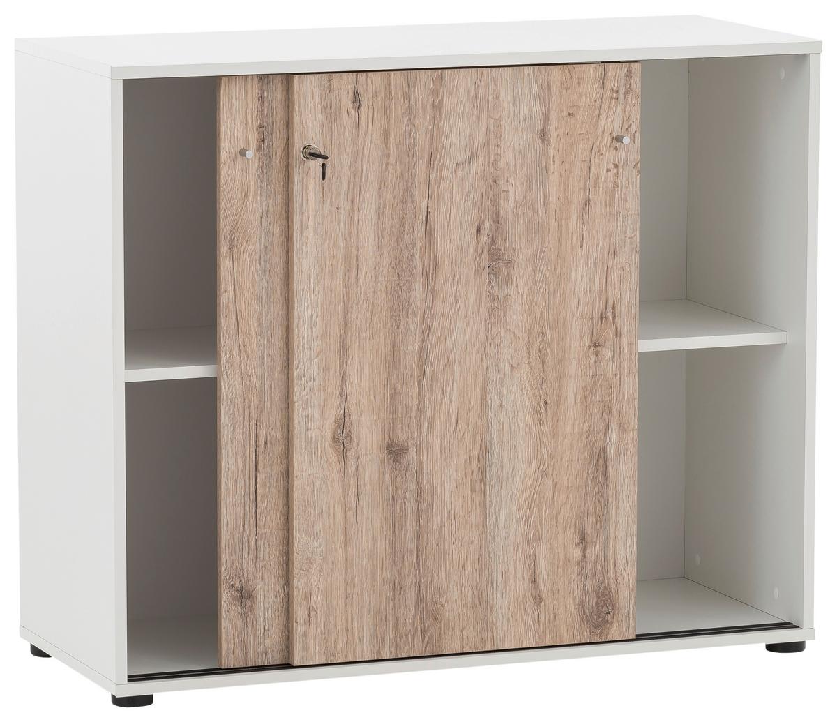 Aktenschrank U 1000 ST WeißW.eiche ca.100,1x83,6x41cm - Wildeiche/Weiß, MODERN, Holzwerkstoff (100,1/83,6/41cm) - MID.YOU