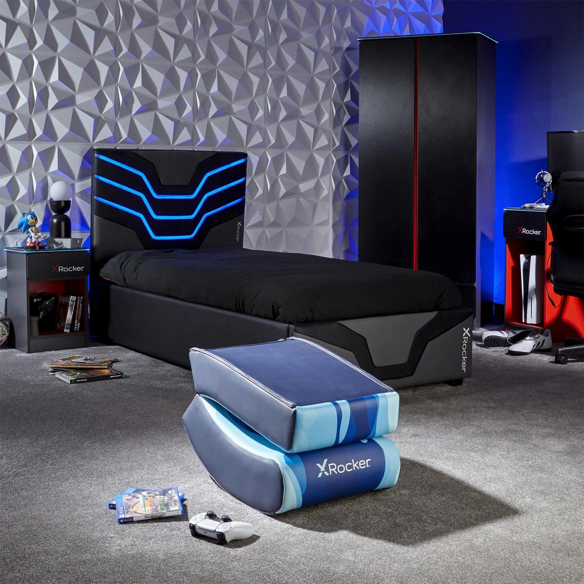 Gamingsessel Video Rocker ca. 41x65x85 cm Blau - Blau, MODERN, Textil (41/65/85cm) - X Rocker