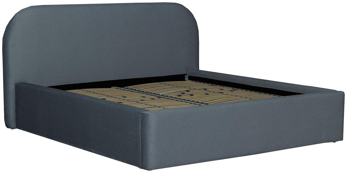 Oblazinjena Postelja Bilbao Storage - siva/črna, Design, tekstil/les (180/200cm) - Mömax