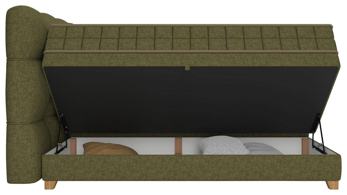 Boxspringbett Bianco Grün ca. 180x200cm - Grün, Konventionell, Holz/Holzwerkstoff (180/200cm) - Premium Living