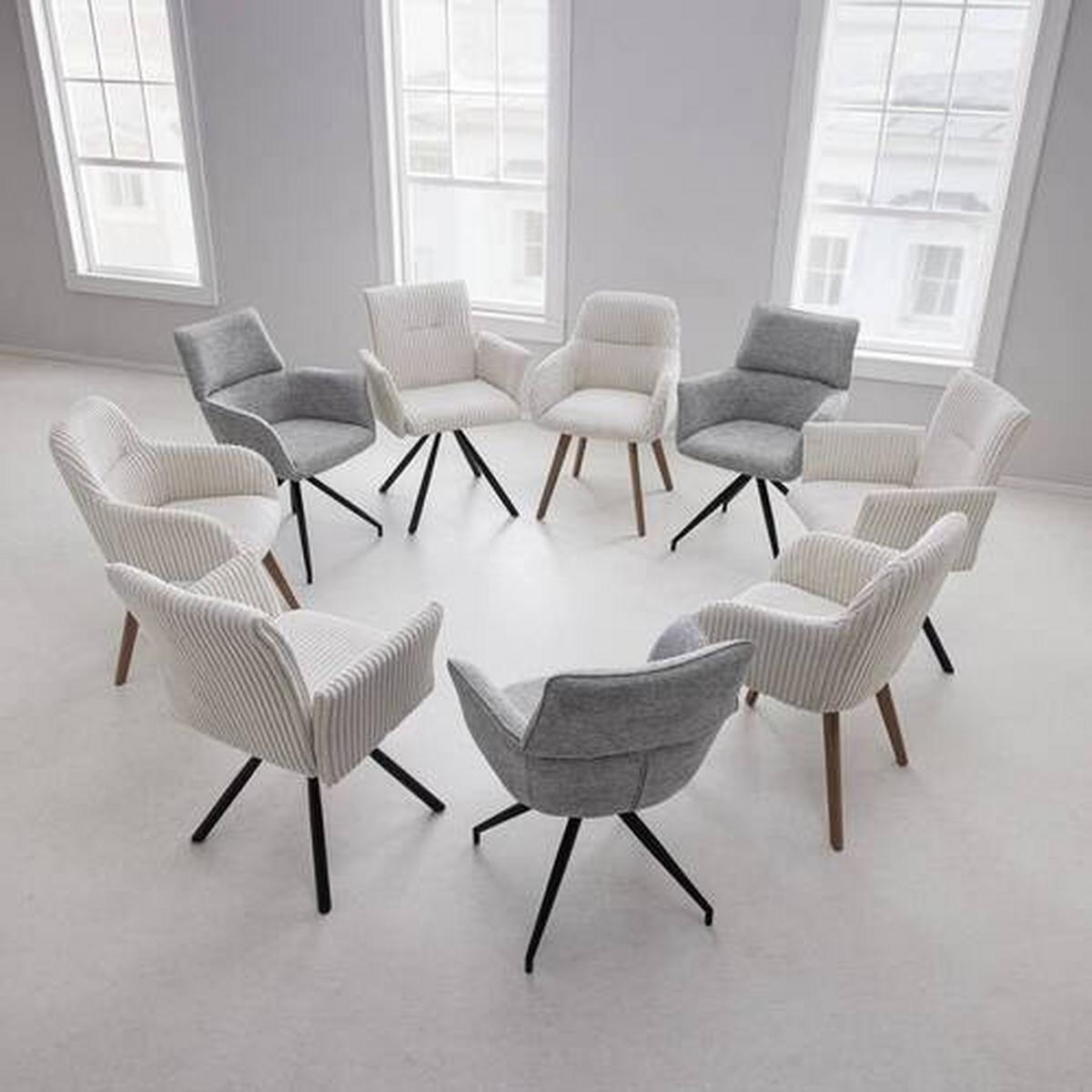 Karosszék Mattia - bézs/tölgyfa, Modern, textil/fa (56/87/61cm) - Bessagi Home