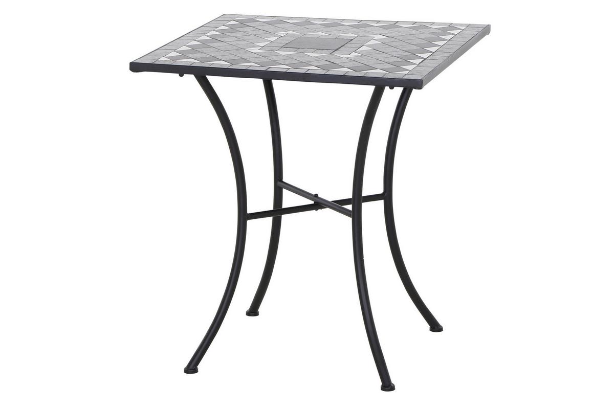 Gartentisch Mosaik ca. 64x71 cm Schwarz - Schwarz, KONVENTIONELL, Keramik/Metall (64/64/71cm) - Siena Garden