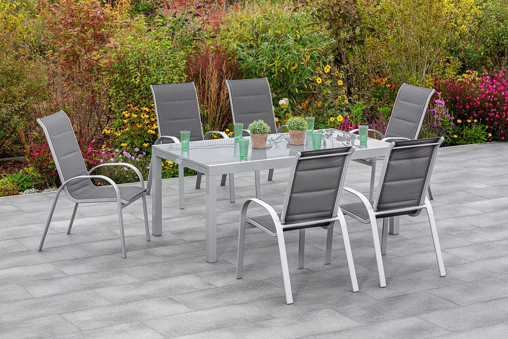 Vrtni Set Amalfi Di Lusso, 7-Delno, Antracit - srebrne barve/antracit, Konvencionalno, kovina/steklo - Gardenson