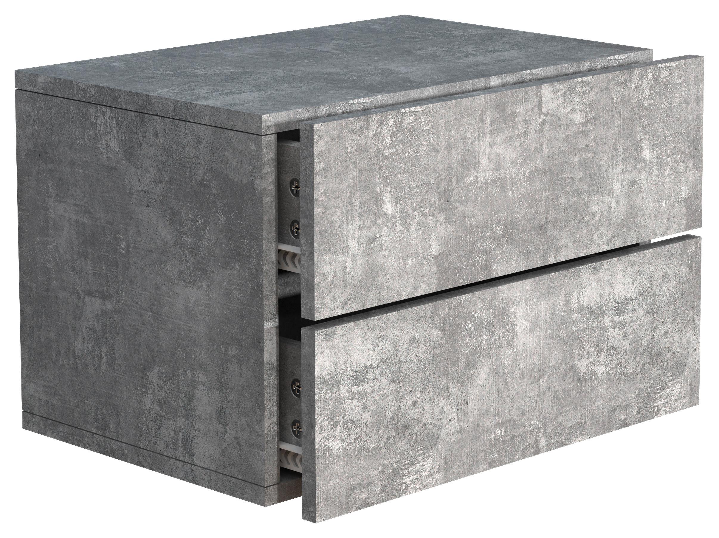 Nočna Omarica Usal L 45, Beton - siva, Moderno, leseni material (45/30/32cm) - MID.YOU