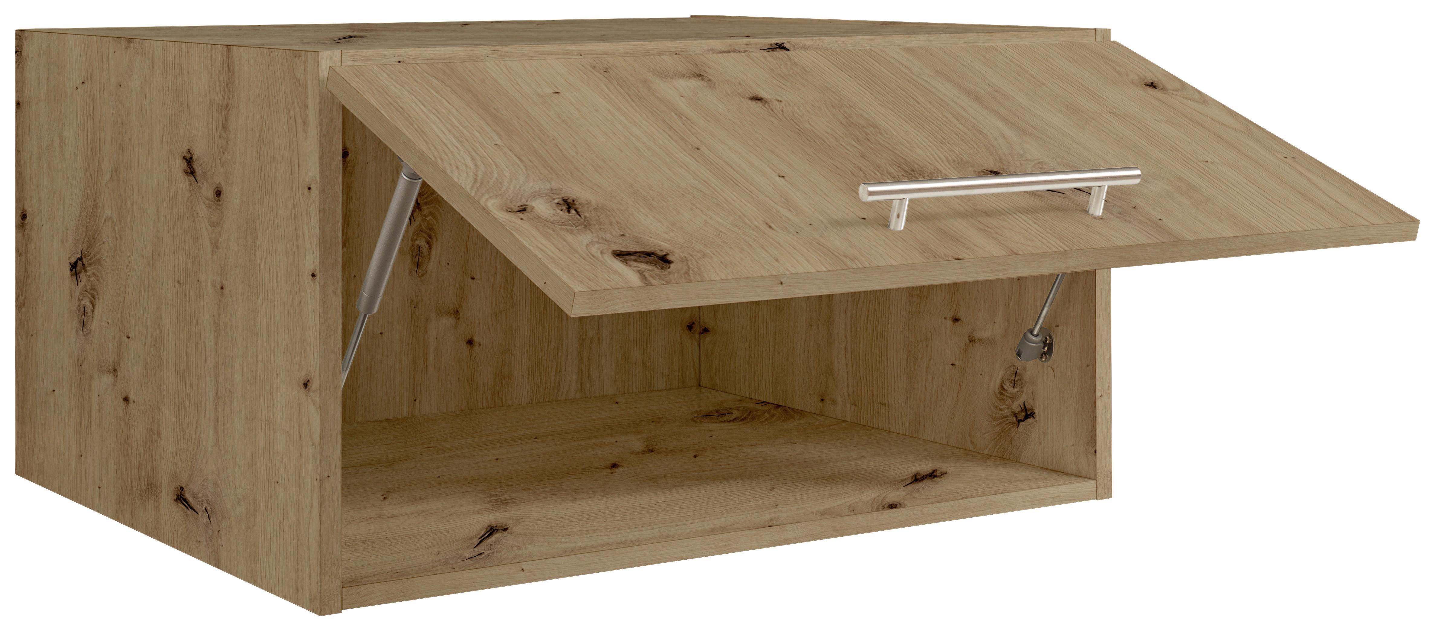 Aufsatzschrank Aileen in Eiche Artisan - Silberfarben/Eiche Artisan, KONVENTIONELL, Holzwerkstoff/Metall (67,5/38/67,5cm) - Mömax