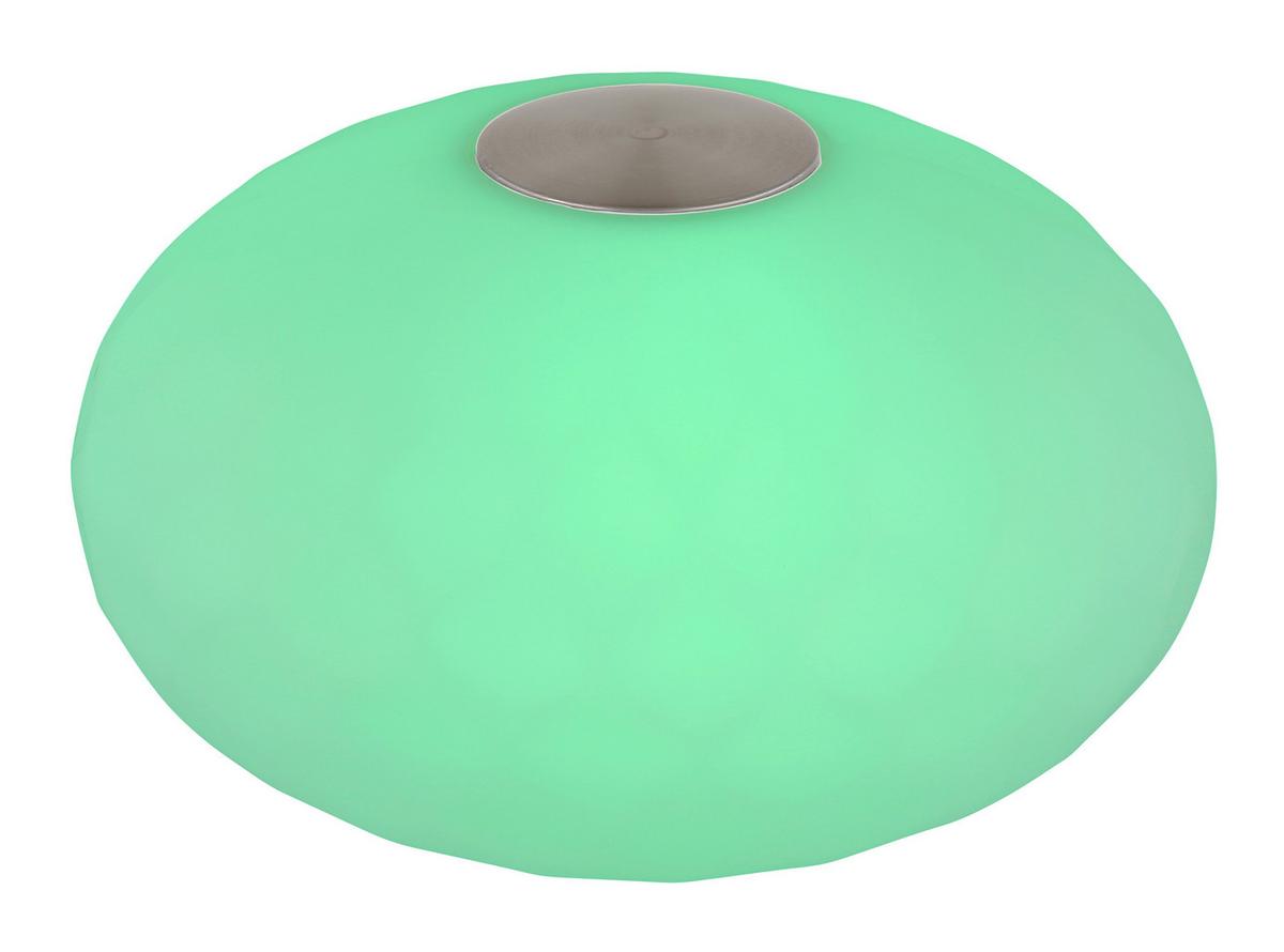 AKKU-TISCHLEUCHTE 28068 LEALA - Weiss/Edelstahlfarben, Konventionell, Kunststoff/Metall (20/11,7cm) - Globo